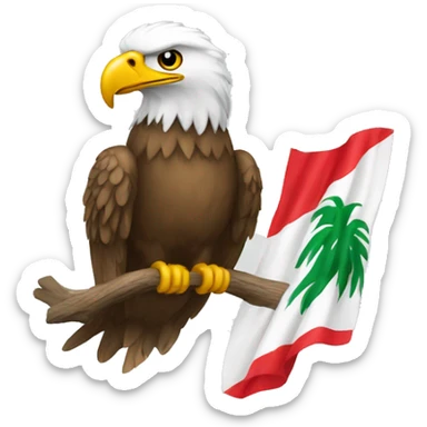 Aigle avec un drapeau de la Tunisie sticker