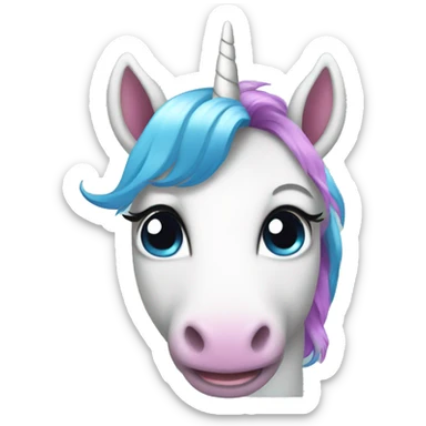 Emoji de unicornio con arcoi sticker