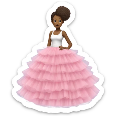 Pink tulle skirt sticker