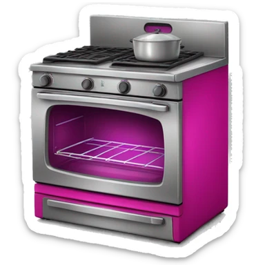 Realistic fuschia oven isolated.  sticker