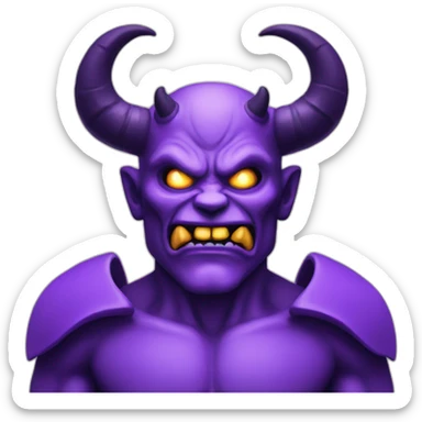 demon with horns purple sticker