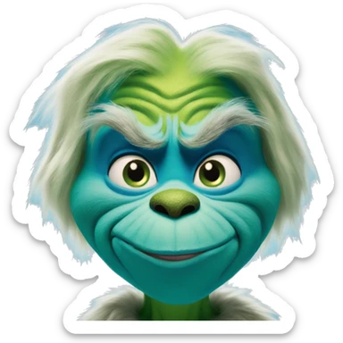 The grinch but blue sticker
