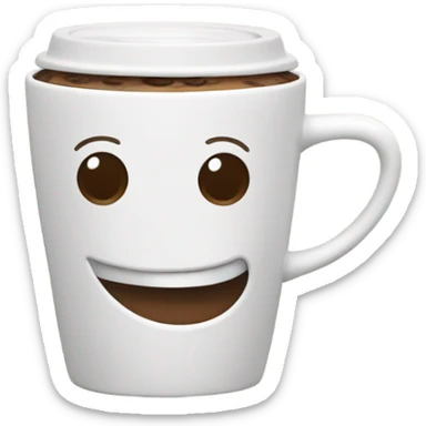 happy coffee cup with arms and legs sticker