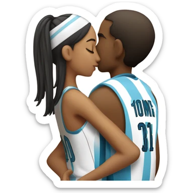 basquetball player kissing an Argentinean girl sticker