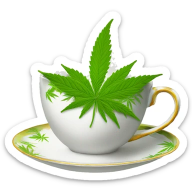 Cannabis tea in a teacup  sticker