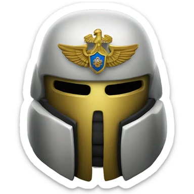 Space Marine helmet, featuring the Russian coat of arms. sticker