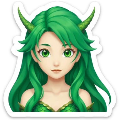 Anime Green DragonGirl She/Her sticker