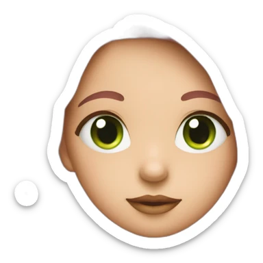 Girl with the baby pink h and big green and cute face sticker