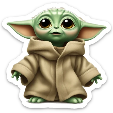 Baby Yoda is very surprised sticker