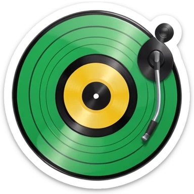 Vinyl record with green point  sticker