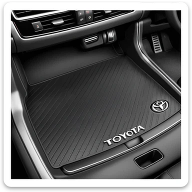 a black textured surface, likely a piece of automotive trim or a floor mat, featuring the branding for a Toyota Fortuner.
 sticker