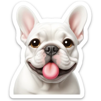 White Frenchie blowing kisses sticker