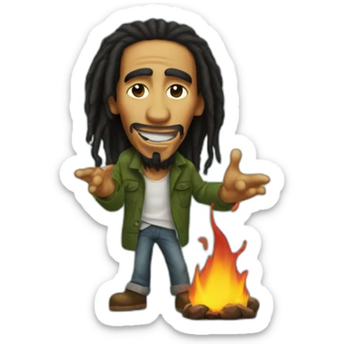 Bob marley with a burn sticker