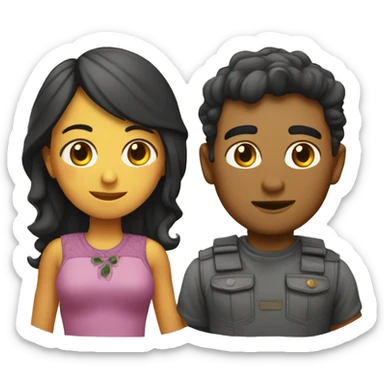 Chico y chica abrazándose  sticker