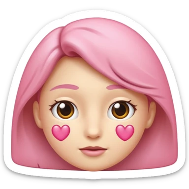 Um coração cor de rosa claro enormee,sem cara e atenção com vários acessórios super fofoss sticker