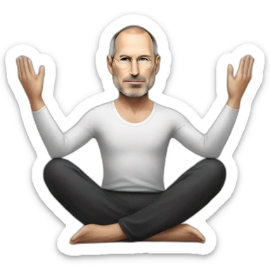 Steve Jobs doing yoga sticker