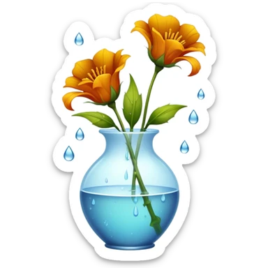 Dying flowers in vase sticker