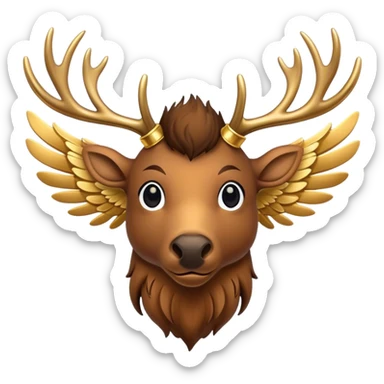 Elk with wings with gold accents sticker