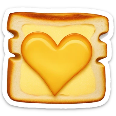 Grilled cheese heart-shaped sticker