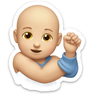 A cute baby boy’s head getting his head patted by an arm reaching out to pat it sticker