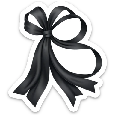 One Black thin ribbon for dead people honoring sticker