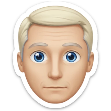 Avatar pic male gray hair blue eyes clean shaven blonde eyebrows high cheekbones sticker