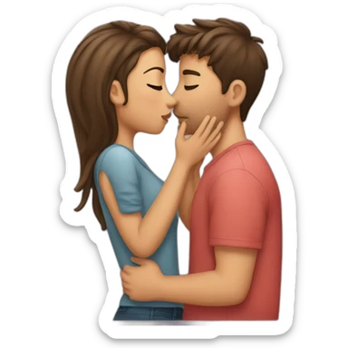 girlfriend kissing her boyfriend sticker