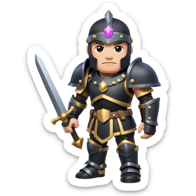 megaknight from clash royale black sticker