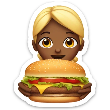 girl dreaming of hamburger  sticker