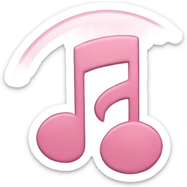 Pale pink music note with pale pink heart  sticker
