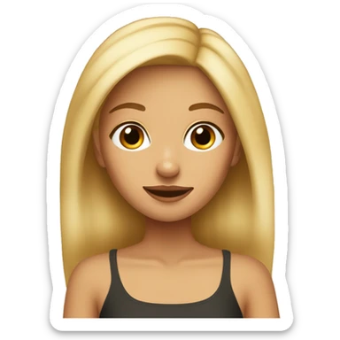 blonde girl with brown min pin sticker
