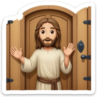 jesus knocking door sticker
