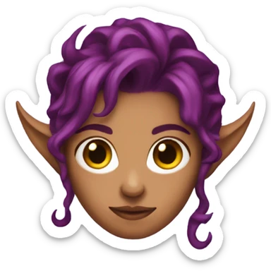 red female tiefling, purple hair sticker
