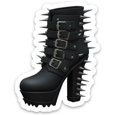 platform boots gothic with spikes sticker