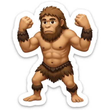 Can you make a emoji of a Neanderthal  with his knuckles dragging on the ground? sticker