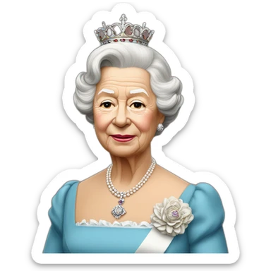 la reine d'angleterre Elizabeth II debout sticker