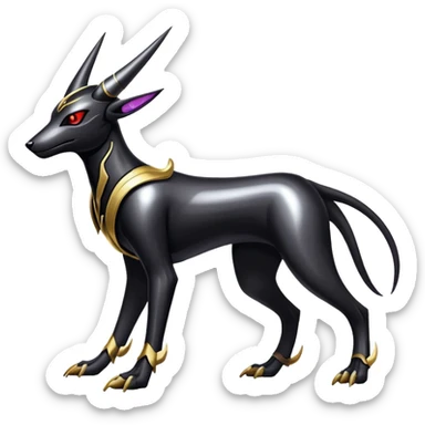 Shiny Gothic Exotic Futuristic Houndoom-Genesect-Pokémon-Fakémon-hybrid-creature sticker