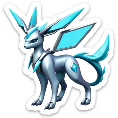 Futuristic Glaceon-dialga-suicune-hybrid, full body sticker