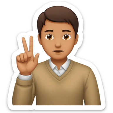 a man making a gesture of denial sticker