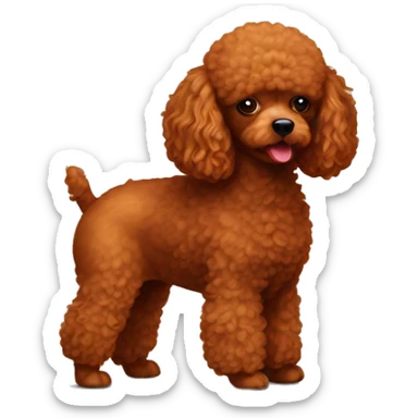 red toy poodle pooping sticker