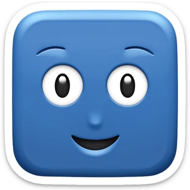 Blauw vierkant met wit vinkje in sticker