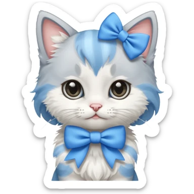 Kitten wearing bow sticker