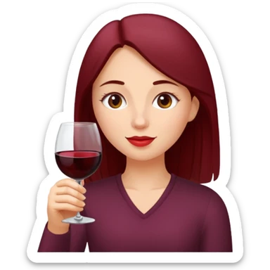 girl drinking wine sticker