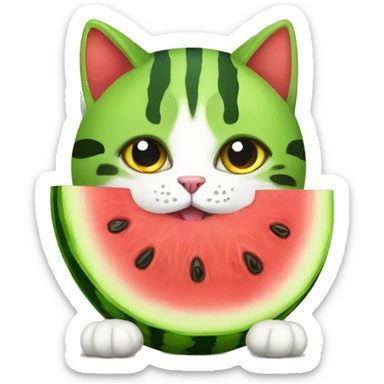 Watermelon cat sticker