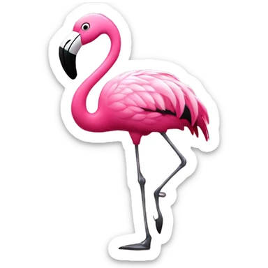 pink flamingo wearing tap dancing shoes sticker