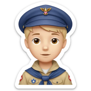 Boy Scout cap neckerchief white  sticker