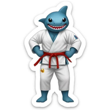 Shark-man wearing a Jiu-Jitsu gi  sticker