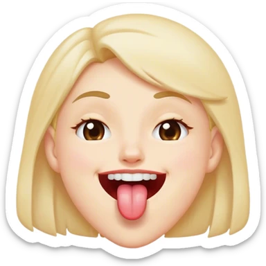 Wink face with tongue touching teeth  sticker