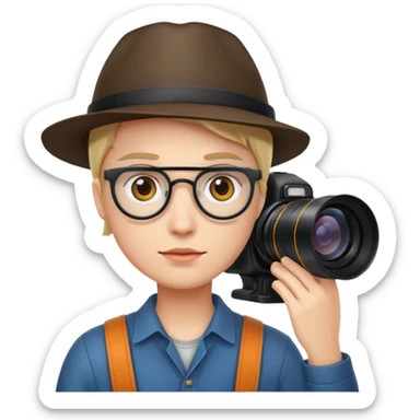 photographer looking into a camera sticker