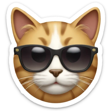 Cat with sunglasses sticker